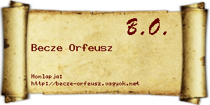 Becze Orfeusz névjegykártya